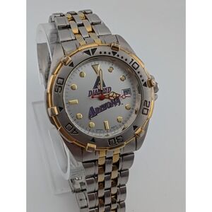 Vintage MLB Arizona Diamondbacks Watch Men 39mm Case Two Tone Band- New Battery